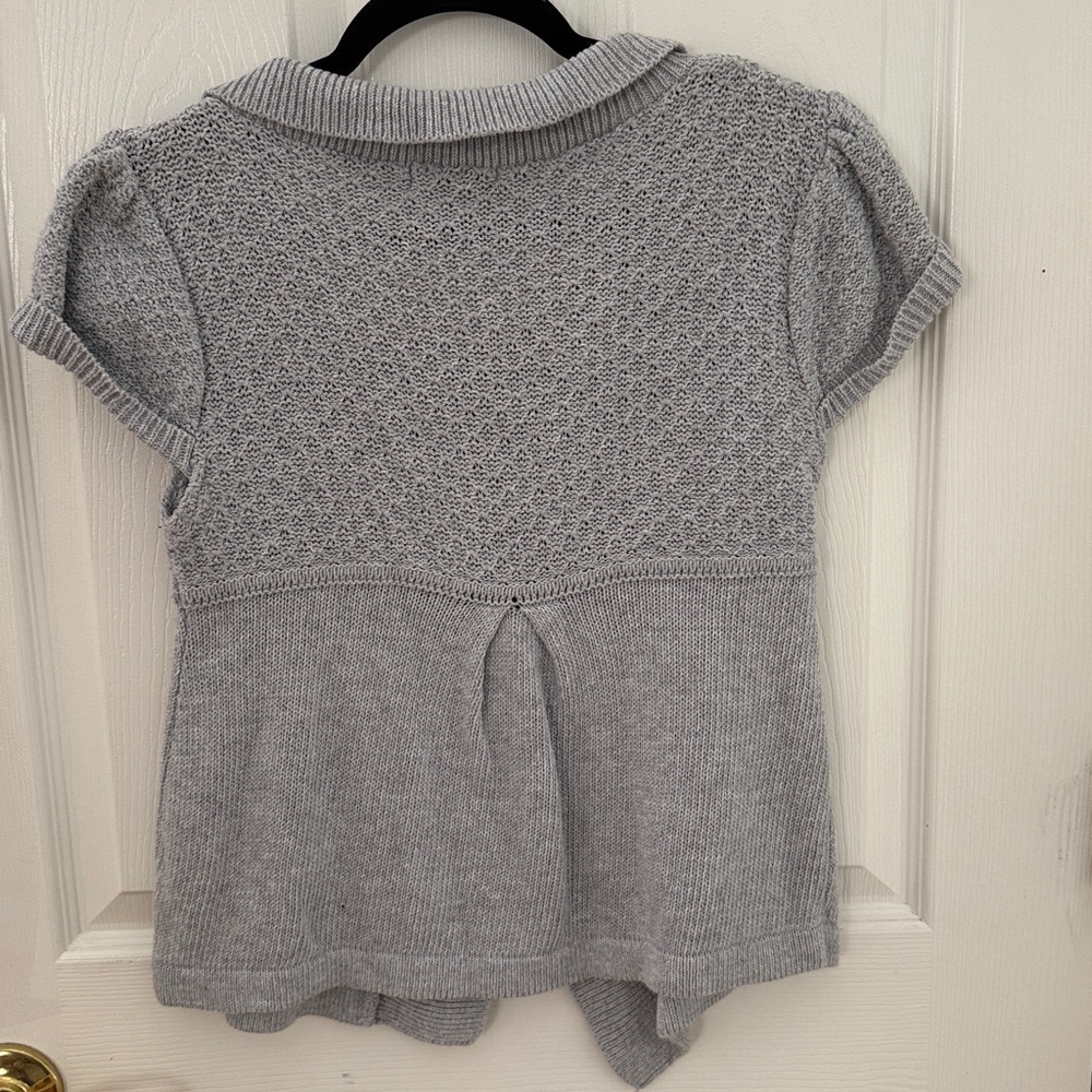 E-Vie (UK brand) Gray Short Sleeve Knit Cardigan size 8 (UK size) - Picture 3 of 8